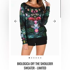 Blackmilk clothing biologica off the shoulder sweater